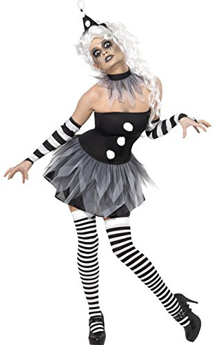 Smiffy's 34226L Böser-Pierrot-Kostüm, L, schwarz