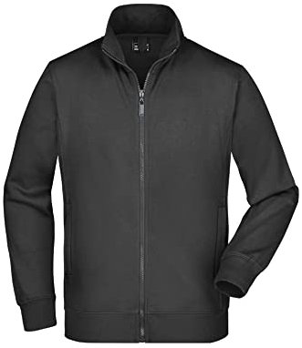 James & Nicholson Sweatjacke - Klassische Sweatjacke mit Stehkragen für Damen und Herren | Farbe: black | Grösse: L
