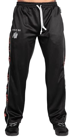 Gorilla Wear Functional Mesh Pants - schwarz/rot - Bodybuilding und Fitness Hose für Herren, L/XL