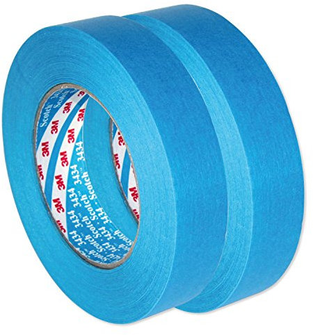 AutoBright Lot de 2 rouleaux de ruban de masquage pour voiture Bleu 25 mm x 50 m Lot de deux rouleaux.