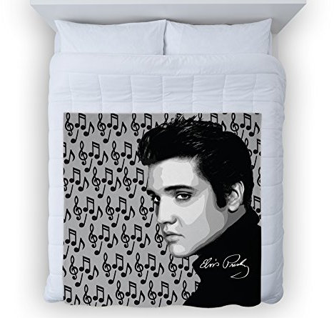 L&S PRINTS Elvis-Gesichts-Design, weiche Fleece-Decke, Überwurf über Sofa/Bett