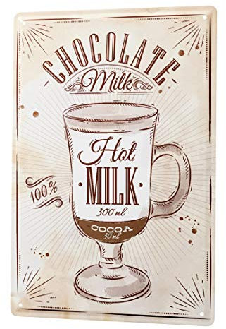 Blechschild Vintage Retro Metallschild Wandschild Blech Poster Softdrink Limo Heiße Schokolade