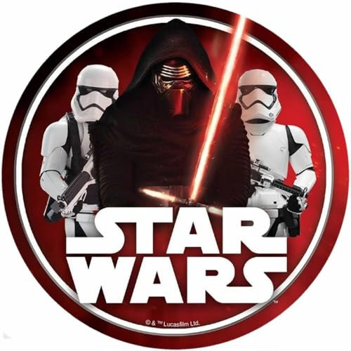 Star Wars Runde Tortenaufleger 20CM - Geburtstag Tortenbild Zuckerbild Tortenplatte Oblate Kuchenzuckerplatte