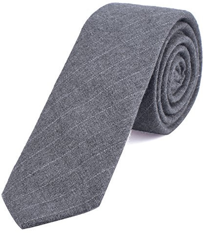 DonDon Herren Krawatte gestreift 6 cm hellgrau