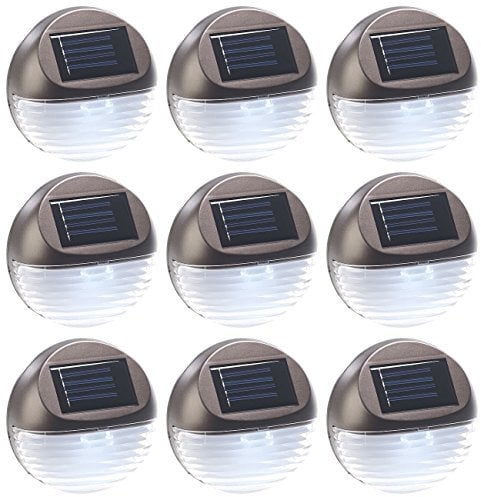 Lunartec Zaun Beleuchtung Solar: 9er-Set Solar-LED-Zaunleuchte für Hauswand & Treppe, Lichtsensor, IP44 (Zaunbeleuchtung, LED Gartenzaun Beleuchtung, Garten)