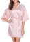Vlazom Kimono Femme Satin Mariage Manche Courte Peignoir Femme Soie S-XXL,S,Rose