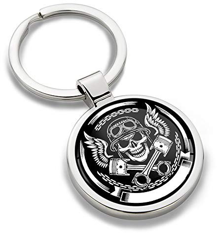 SkinoEu® 3D Metal Porte-clés Skull Crâne Tête de Mort Cadeau pour Homme et Femme KK 177