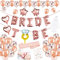 HOWAF 45 Pack Hen Party Decorations, Rose Gold Bride To Be Balloons Banner, Hen Party Balloons, Bride to Be Sash and Veil, Tattoos for Bridal Shower Decorations