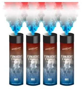 Lot 4 Fumigènes Bleu Blanc Rouge à Goupille - Allez La France T1 1 Minute Vente Interdite aux mineurs