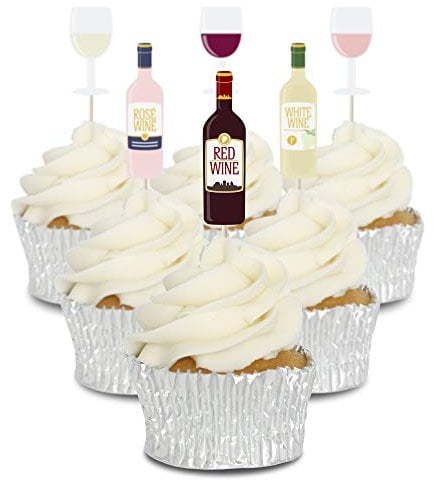 Wine Cupcake Toppers - 12pk - Decoration Picks