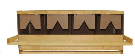 Legenest aus Holz mit 4 Legebuchten Unterteil - für große Hühnerrassen, inkl. Legematten