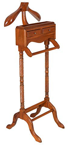 Stummer Diener Mahagoni Herrendiener Massivholz Butler Kleiderständer Antik mar192 Palazzo Exklusiv Herrendiener im Antik-Stil mit Bügel, Hosenstange & 2 Schubladen. Ideal für ordentliche Garderobe!