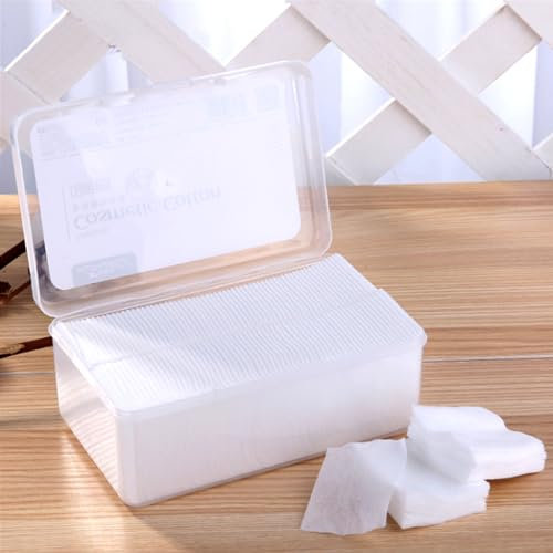 1000 Stück ultradünne Make-up-Baumwoll-Pads, weich, fusselfrei, trockene Nägel/Lippen/Augen, Politurentferner-Pads, quadratische Kosmetik-Baumwoll-Pads, Vlies-Baumwoll-Make-up-Entferner