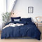 Cottonight Marineblaues Bettdecken-Set für King-Size-Betten und Herren, dunkelblau, Bettwäsche-Set, solide marineblaue Decke, Steppdecken, Baumwolle, marineblau, Bettwäsche-Sets für King-Size-Bett