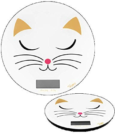 Pylônes, Küchenwaage, Katze, Weiß