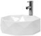 ML-Design Lavabo en Céramique Blanc Brillant, Ø 420x135 mm, Diamant Design, Vasque à Poser Ronde, Moderne, Lavabo de Comptoir Élégant, avec Trou d'Évacuation sans Valve de Vidange, pour Salle de Bain