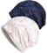 WULIQIUQIU Chemo-Mütze aus Spitze für Damen, Turban, Krebs, Slouchy Hat, A-Weiß + Marineblau, Einheitsgröße