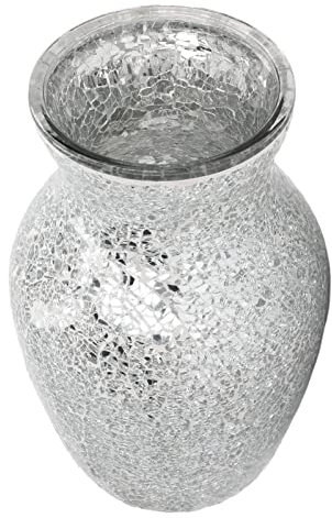 Atyhao Glänzende, Stilvolle Mosaik-Glas-Blumenvase, Dekoration, Mosaik-Glasvase für Wohnzimmer, Esszimmer, Schlafzimmer, Esszimmer, 3,94 X 7,85 Zoll