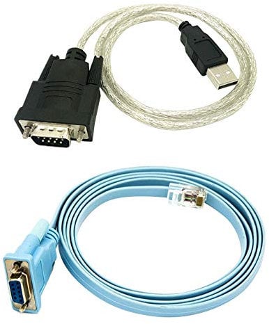 Cable de red RJ45 Rj45 a DB9 y RS232 a USB (2 en 1), adaptador Ethernet CAT5, cable de consola LAN
