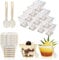 50 Pièces Verrine de Dessert, 60ml Verrines en Verre Apéritif, Verrine Tiramisu, Réutilisable Coupelle Plastique Convient pour Mousse Pudding