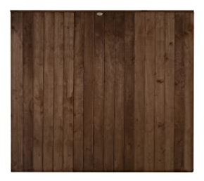 Forest Garden 6ft x 5ft (1.83m x 1.54m) Brown Pressure Treated Closeboard Fence Panel - Pack of 20