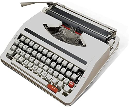 GNBOW Mechanische Schreibmaschine 1980 Classic Nostalgia Traditional Old Fashioned, Mechanical Typewriter Portable Retro Manual English Typewriter, Normal Use Vintage Typewriter, White