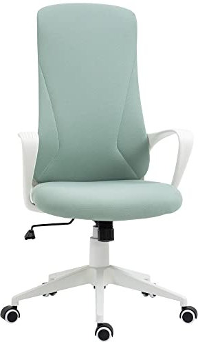 Vinsetto Fauteuil de Bureau Chaise de Bureau Ergonomique avec accoudoirs et roulettes pivotant - Fonction Inclinaison et Hauteur réglable dim. 62L x 56l x 119,5H cm - Vert