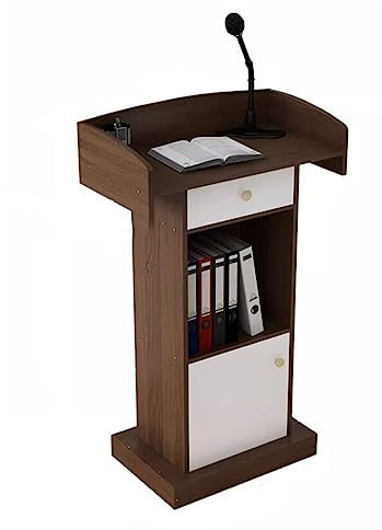 RENLXFI Rednerpult Stehpult Podium Boden Rednerpult Podium Stand, Lehrer Rednerpult für Klassenzimmer, hölzerne Vortrag Stand mit geräumigen Schublade, Konferenz Auditorium Verwendung