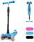 FAYDUDU Roller Kinder Scooter Kinderroller ab 2 Jahre Dreiradscooter Höhenverstellbarer mit LED-Leuchträdern Tretroller für Jungen Mädchen ab 3 bis 12 Jahren (Blau 2)