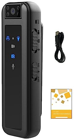 WOTEG registratore corporeo, Fotocamera Tascabile con riduzione del Rumore, con Clip CS07 HD Video Cam Recorder Telecamera Portatile per la riduzione del Rumore per la Visione Notturna DV Cam