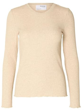 SELECTED FEMME Female Oberteil mit Langen Ärmeln Geripptes
