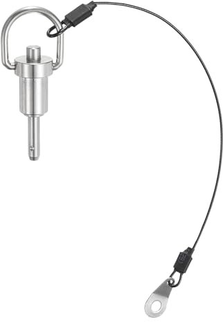 QUARKZMAN Perni di Bloccaggio a Sfera con Maniglia Pulsante, Diametro Perno 5mm, Lunghezza Utilizzo 10mm Perno a Rilascio Rapido con Cavo Sicurezza, Acciaio Inossidabile 324