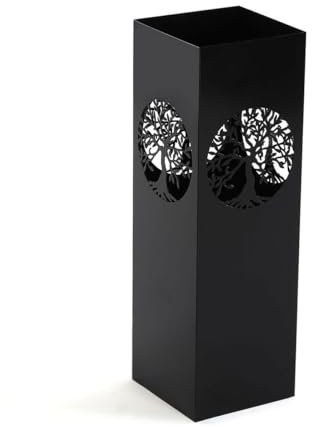 Versa Porte-Parapluie Arbre de Vie Noir métal Fer 15 x 49 x 15 cm