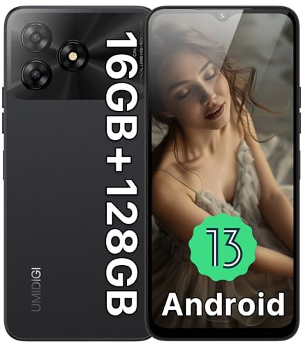 UMIDIGI G5 Handy Ohne Vertrag, 16GB+128GB/1TB TF, Smartphone Ohne Vertrag Android 13, 50MP+8MP, 6.6 HD+Display, 5000mAh Handys, Unisoc T606 Octa Core 4G Dual SIM Handy Fingerabdruck/Face ID/OTG/GPS