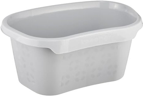keeeper Wäschewanne mit Hüftstütze, 30,5 l, 57,5 x 38,2 x 26,5 cm, Tilda Eco Line, Grau (Eco Stone Grey)