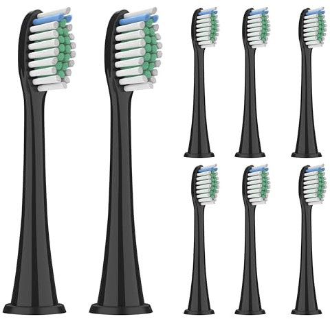 Perfekto24 Aufsteckbürsten Kompatibel für Phillips Sonicare (8er Pack) - Zahnbürstenaufsätze für ein herausragendes Zahnputzerlebnis - Ersatzbürsten für Philips Sonicare (Schwarz)
