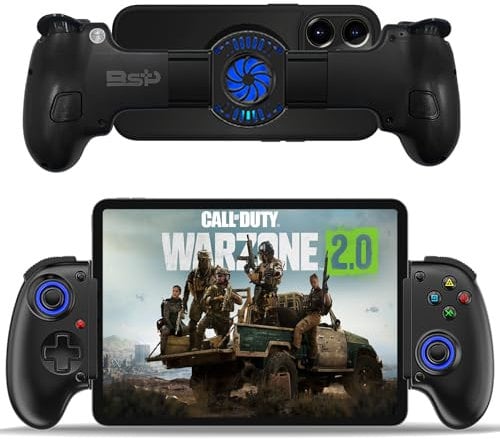 arVin Manette de jeu pour téléphone iOS/Android/Switch/PC/Xbox avec ventilateur de refroidissement semi-conducteur/Turbo/Joystick Hall et déclencheur, manette de jeu sans fil pour iPhone/Samsung Play