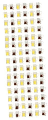 Alasum 90stücke Miniatur Bier Modelle Resin Bier Becher Zubehör Für Puppenhaus Kreative Bastelideen Farbenfrohe Miniatur-Dekoration Für Küche Und Esszimmer