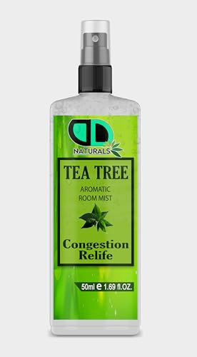 Tea Tree Aromatic Room Spray | Air Freshener for Home, Car & Office, Long-lasting Fragrance, Smoke free, Non-Toxic, Pillow Mist Spray 50ml