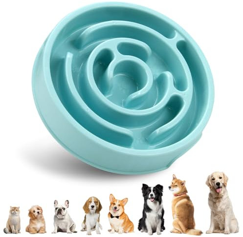 SUOXU Slow Feeder Dog Bowl Non Slip Slow Eating Interactive Fun Puzzle Pet Bowl Feeding Bowls,Bloat Stop Dog Food Bowl for Small Medium Size Dogs Cats