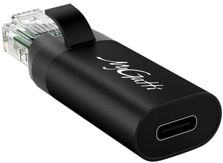 Mygatti Adattatore USB-C a Ethernet, Nero, 1 Gbit/s, Compatibile con MacBook Pro, iPad Pro