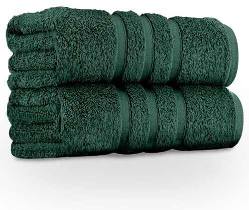 GC GAVENO CAVAILIA Premium Jumbo Bath Sheet 2 Pack - 100% Ring Spun Cotton Towels Bath Sheet - Highly Water Absorbent & Quick Dry Extra Large Bath Sheets - Soft Hotel Quality Bath Towel - Dark Green