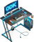 ODK Bureau Gaming LED, Bureau Gamer avec Prise de Courant, Table Gaming avec Porte-Gobelet et Crochet pour Casque D'écoute, Fibre de Carbone Noir, 80 x 50 cm