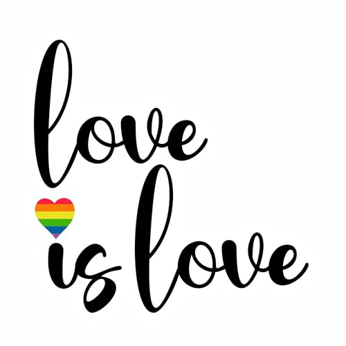 Love is Love Diversity Pride Herz Aufkleber 10 x 10 cm | Digitaldruck, LGBTQ Regenbogen, Autoaufkleber, PKW Wohnmobil