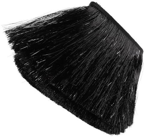 SEWACC Gold Silber Pet Lametta Fransenborte Zerschneidbare Vielseitige Bastelverzierung für Kleidung Tanzkostüme DIY Haarschmuck und Dekorationen Leicht zu Nähen Schwarz