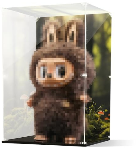 Transparente staubdichte Vitrine (mit bemalten Hintergründen), kompatibel mit Zimomo I Found You & mittelgroßen bis großen Figuren – Sammlerschutz & Aufbewahrungsschild
