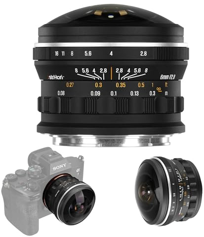 AstrHori 6mm F2.8 Full-Frame Circular Fisheye Lens Ultra Wide Large Aperture Camera Lens for Astrophotography Landscape Photography (E)