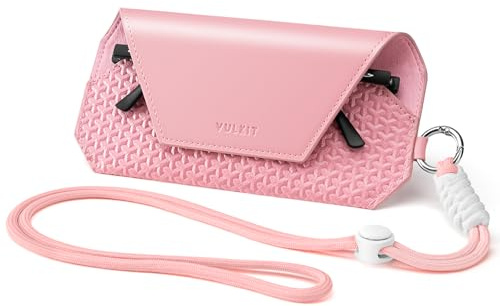VULKIT Étui à Lunettes en Cuir Portable pour Femmes et Hommes - Housse Mince pour Lunettes de Soleil - Étui Unisexe Compatible avec la Majorité des Lunettes Standard