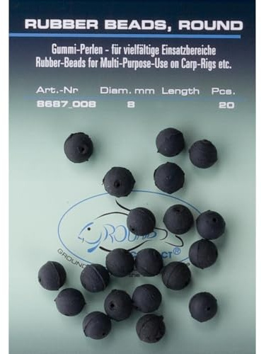 Jenzi Gummi-Perlen schwarz 8mm