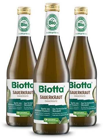 A.VOGEL BIOTTA - Jus de Choucroute lacto-fermenté - Favorise la digestion - Légumes frais - A base de chou blanc bio et de sel marin - Actifs végétaux 100% bio et vegan - Vitamine C - 500ml- Lot de 3